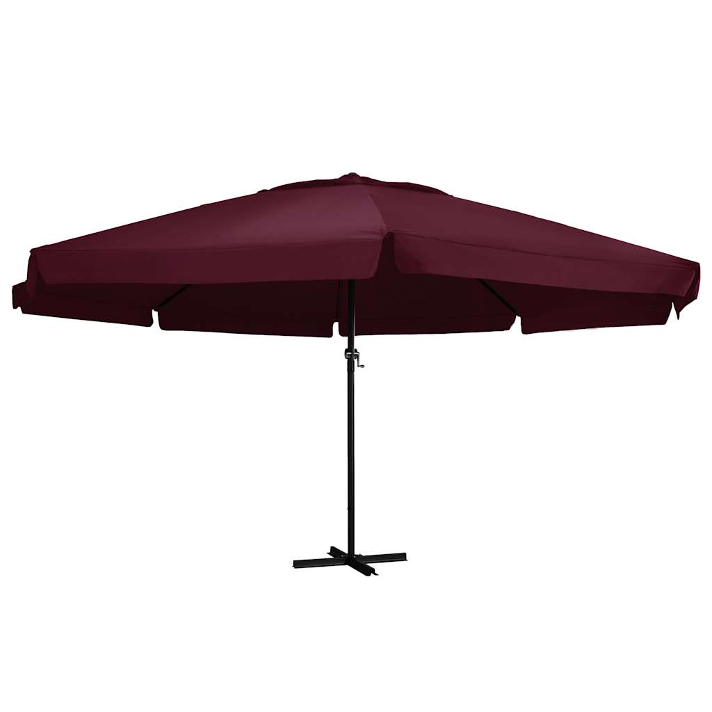 Vrtni suncobran s aluminijskim stupom 600 cm bordo