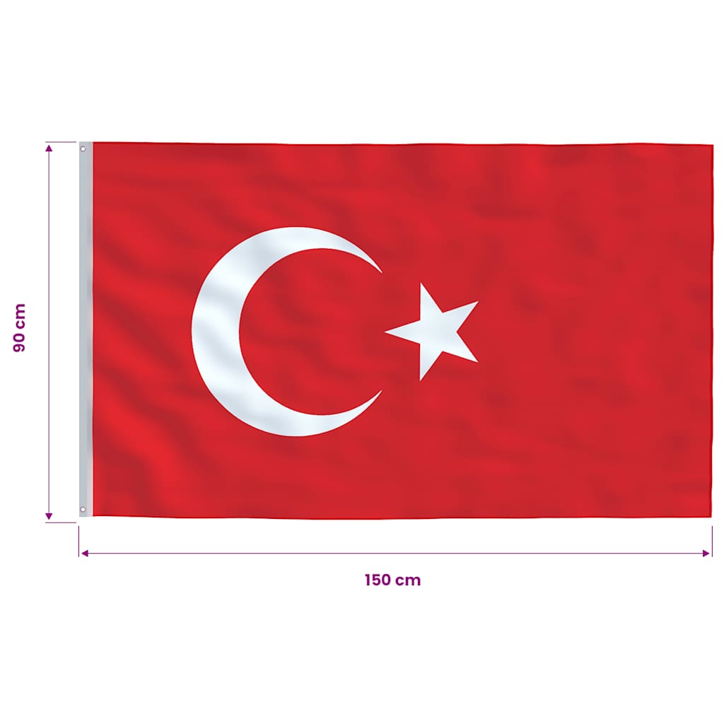 Turska zastava 90 x 150 cm