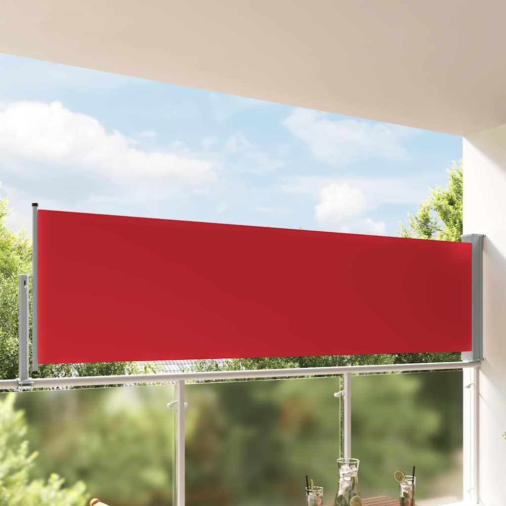 Uvlačiva bočna tenda za terasu 100 x 300 cm crvena
