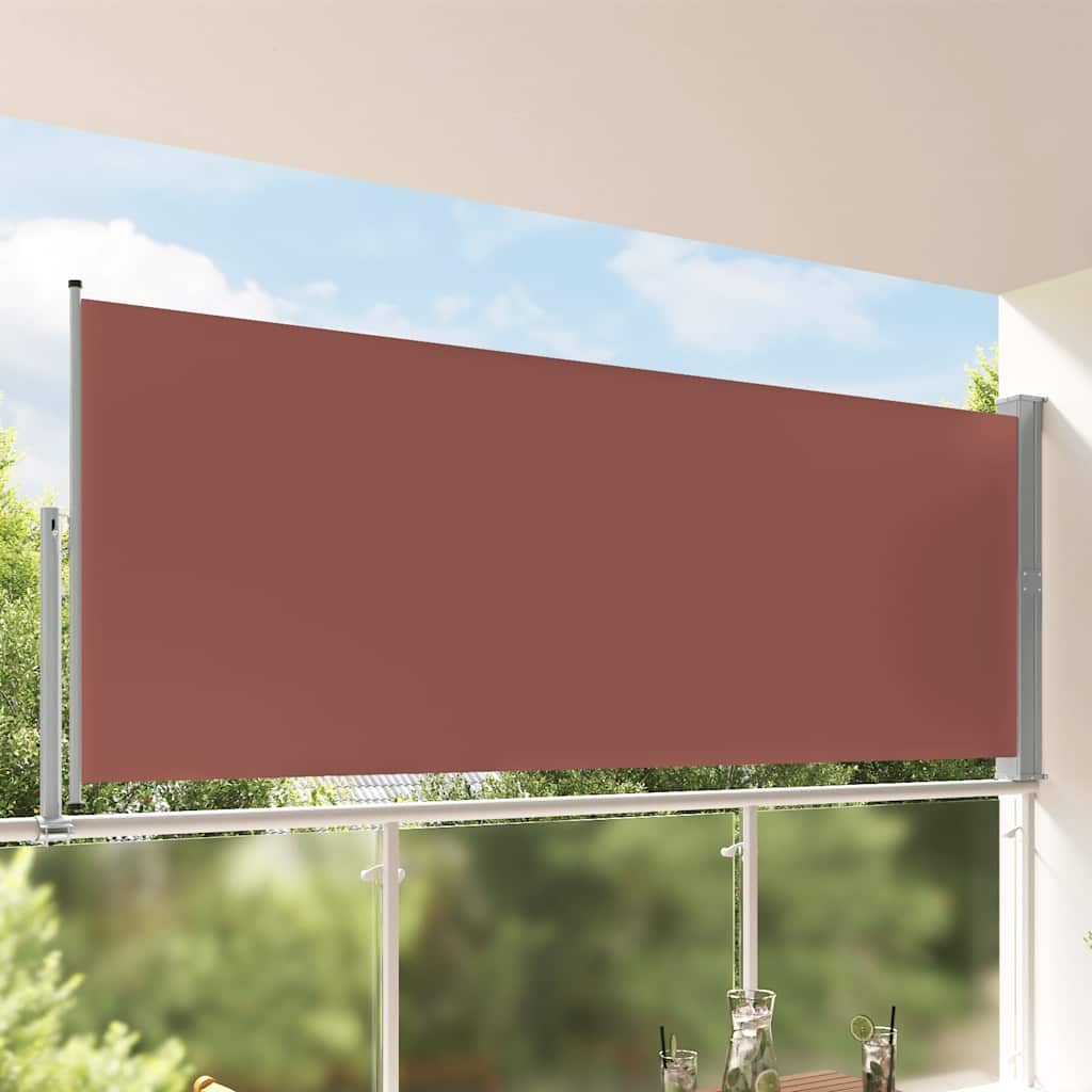 Uvlačiva bočna tenda za terasu 140 x 300 cm smeđa
