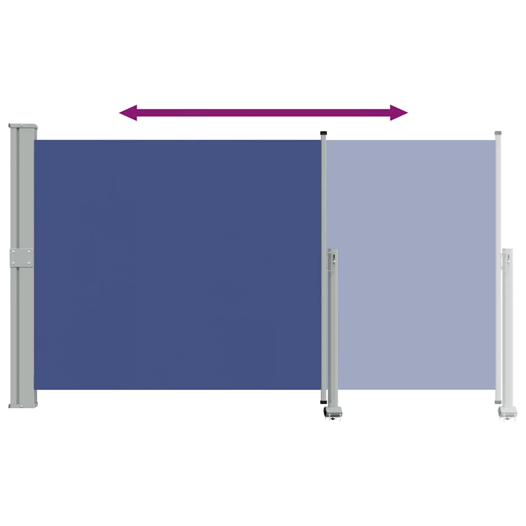 Uvlačiva bočna tenda za terasu 140 x 300 cm plava