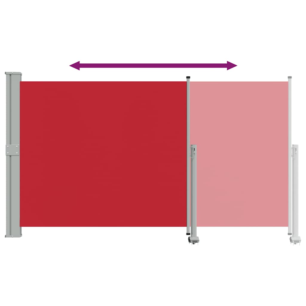 Uvlačiva bočna tenda za terasu 140 x 300 cm crvena