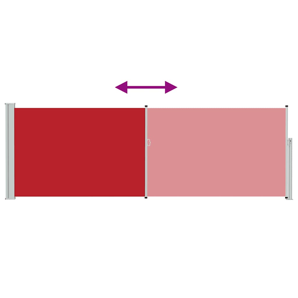 Uvlačiva bočna tenda za terasu 100 x 300 cm crvena