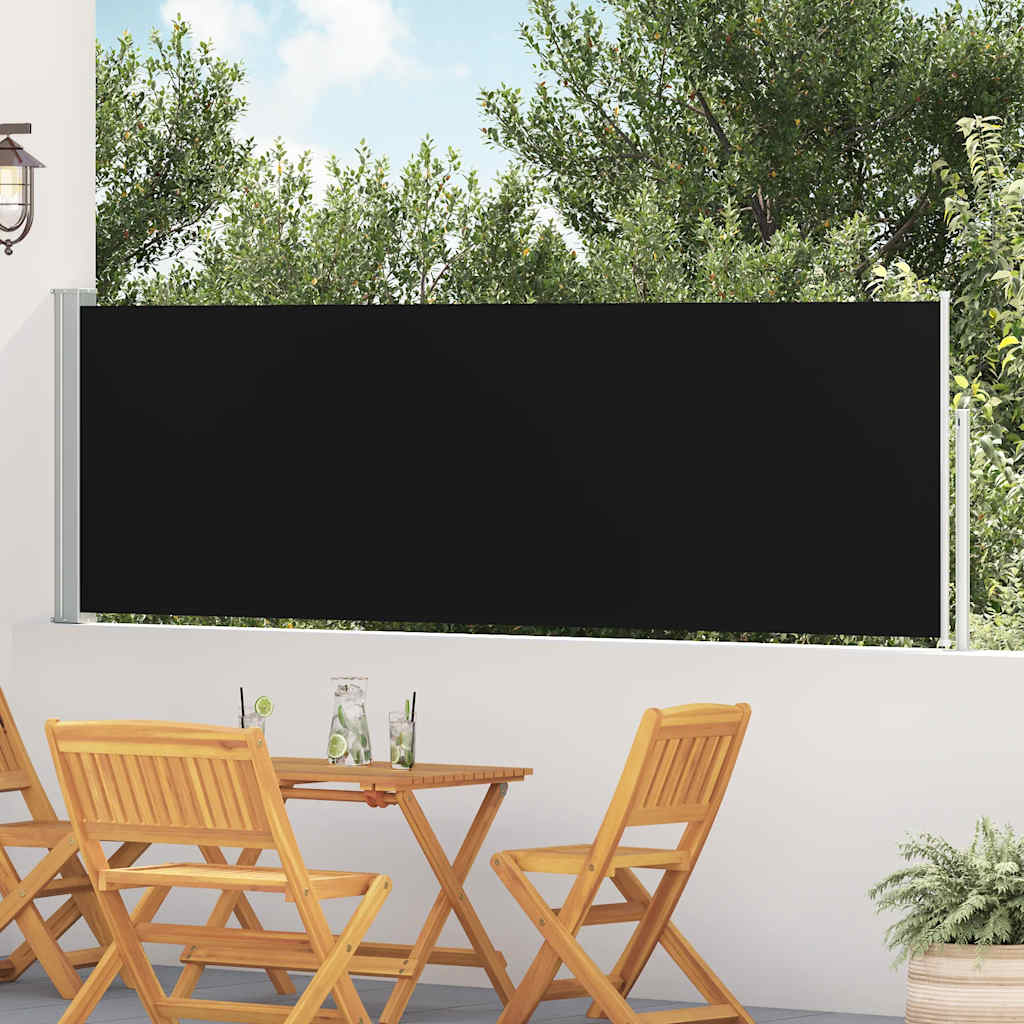 Uvlačiva bočna tenda za terasu 100 x 500 cm crna