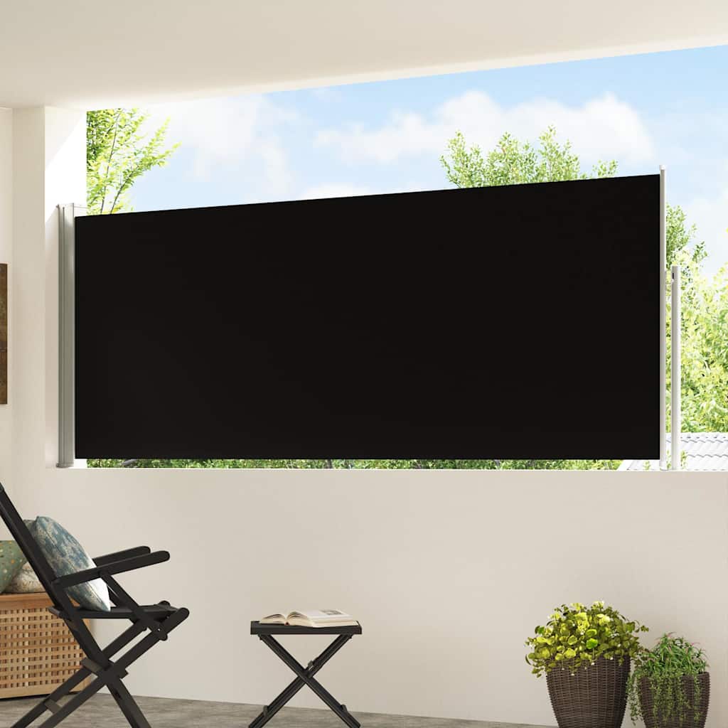 Uvlačiva bočna tenda za terasu 120 x 500 cm crna