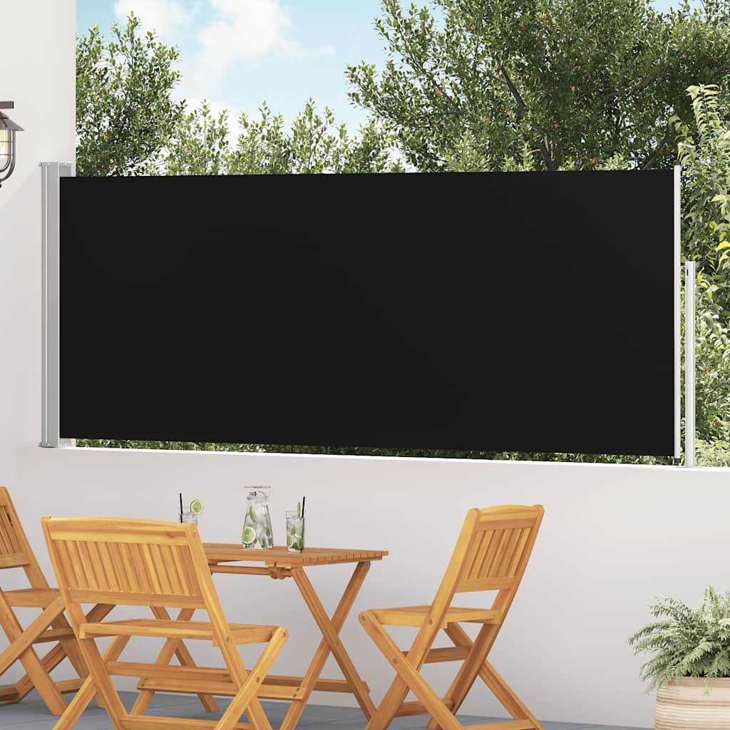 Uvlačiva bočna tenda za terasu 120 x 500 cm crna