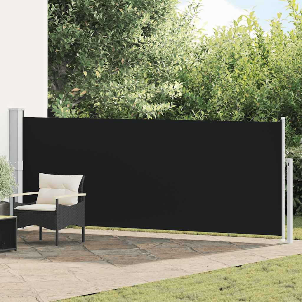 Uvlačiva bočna tenda za terasu 140 x 500 cm crna
