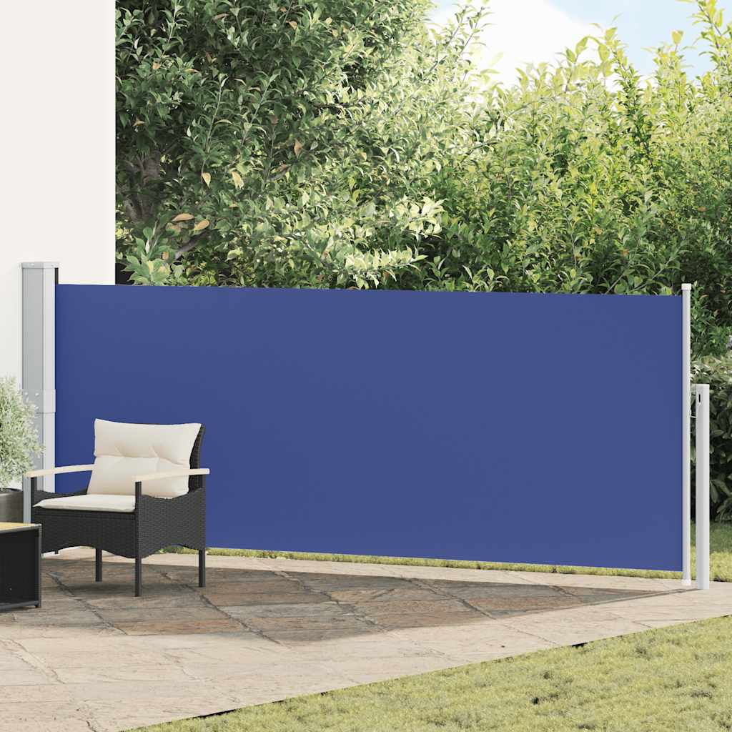 Uvlačiva bočna tenda za terasu 140 x 500 cm plava