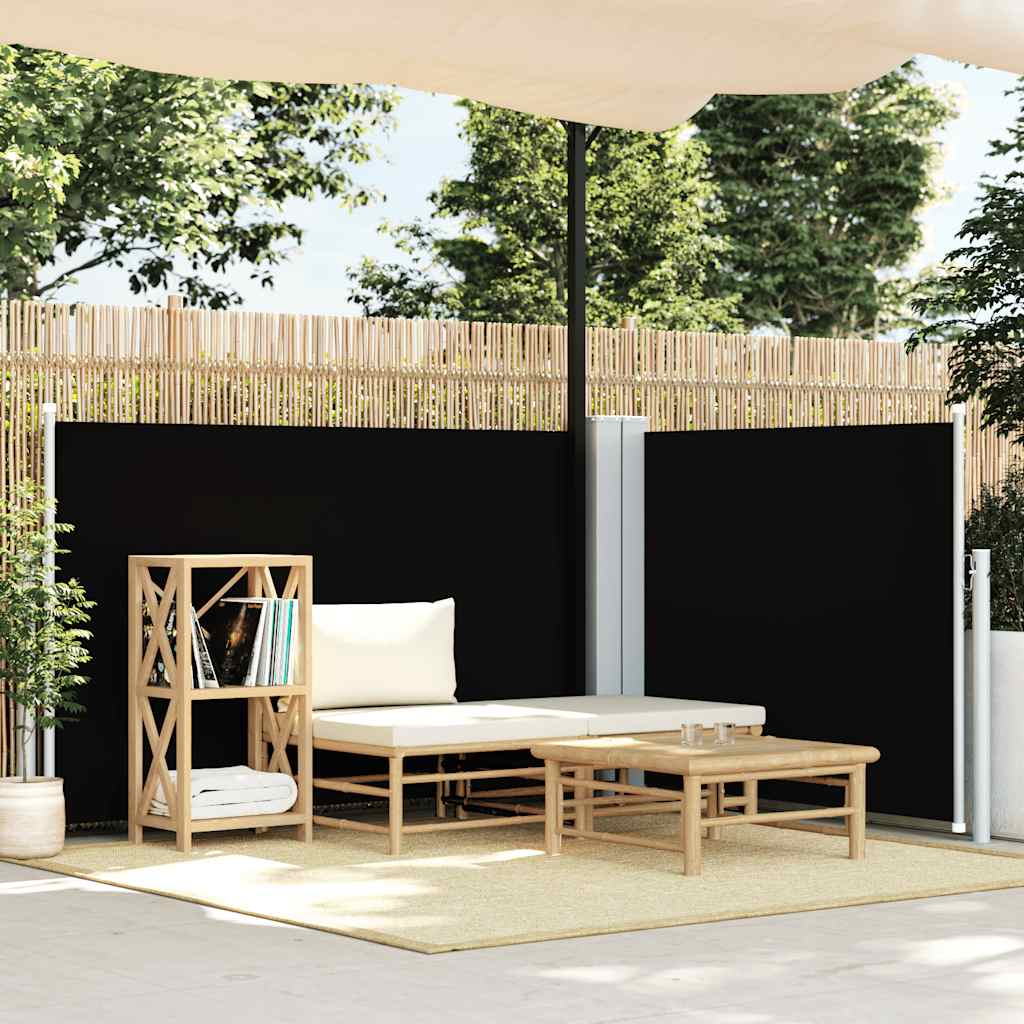 Uvlačiva bočna tenda 120 x 600 cm crna
