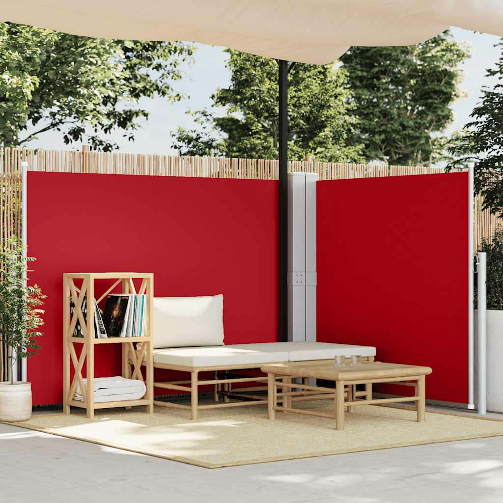 Uvlačiva bočna tenda 140 x 600 cm crvena