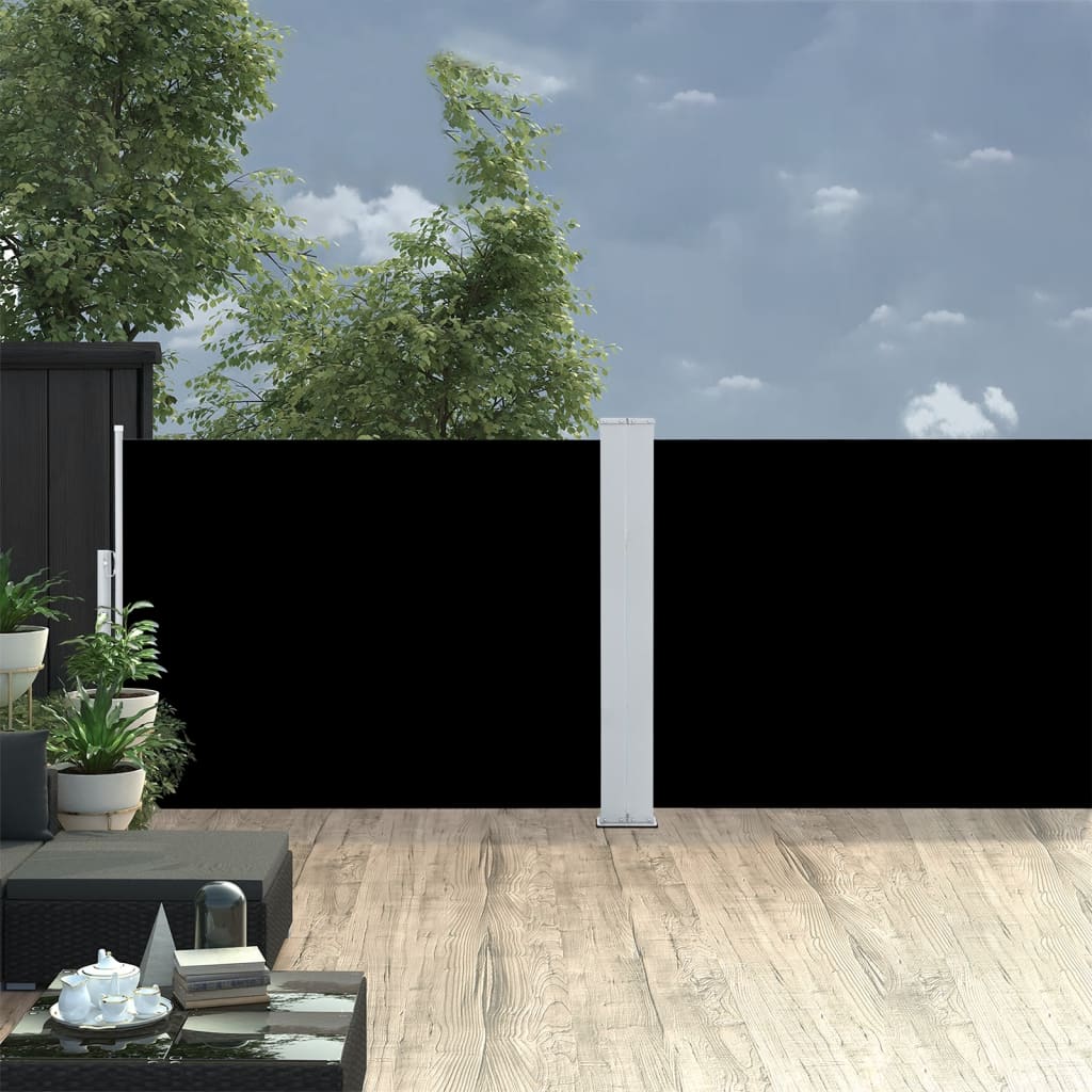 Uvlačiva bočna tenda 100 x 1000 cm crna