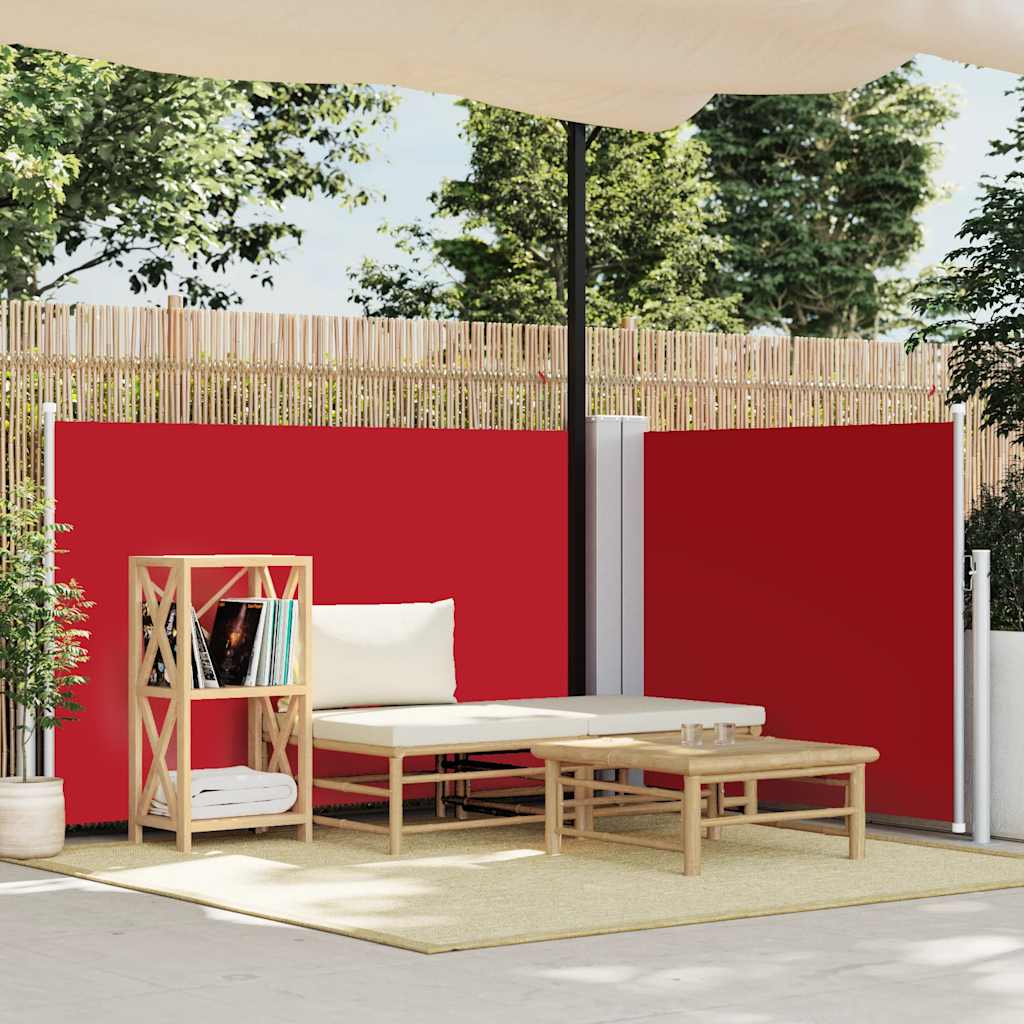 Uvlačiva bočna tenda 120 x 1000 cm crvena