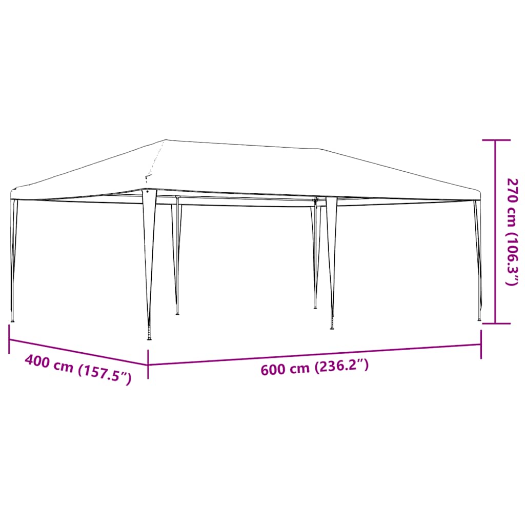Profesionalni šator za zabave 4 x 6 m antracit 90 g/m²