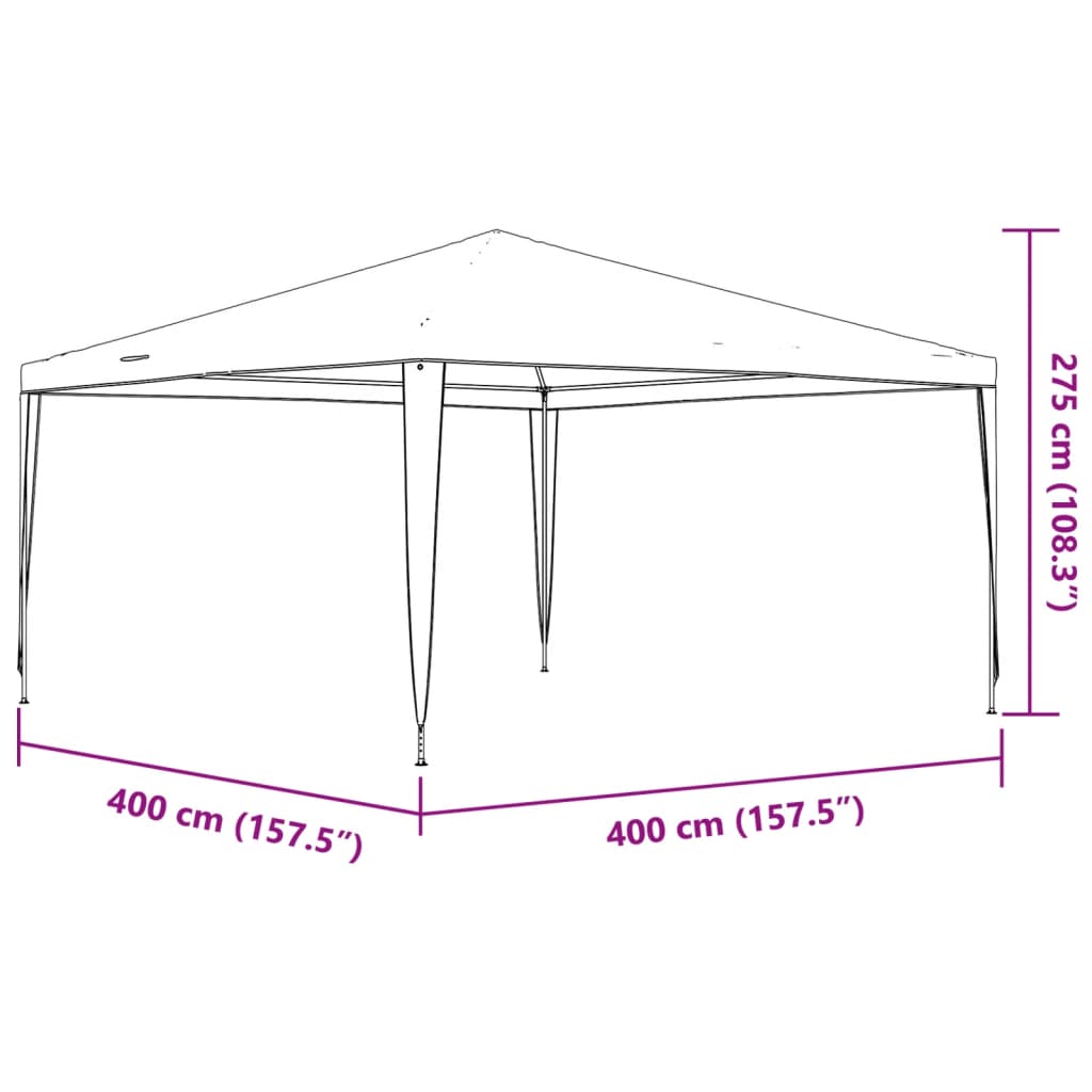 Profesionalni šator za zabave 4 x 4 m zeleni 90 g/m²