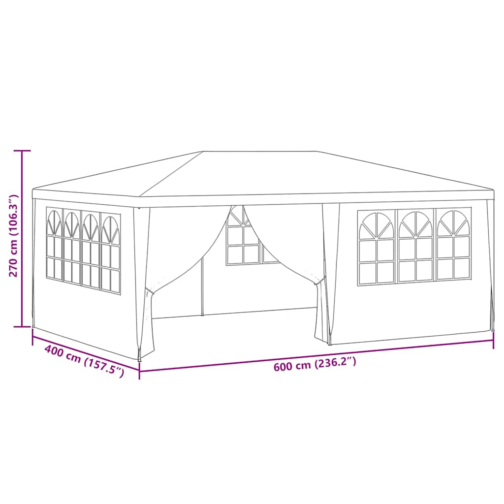 Profesionalni šator za zabave 4 x 6 m bijeli 90 g/m²