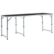Sklopivi stol za kampiranje sivi aluminijski 180 x 60 cm