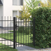 Vrata za ogradu BOXTEL Jedna Vrata s Lučnim Vrhom čelik 1x1,2 m crna