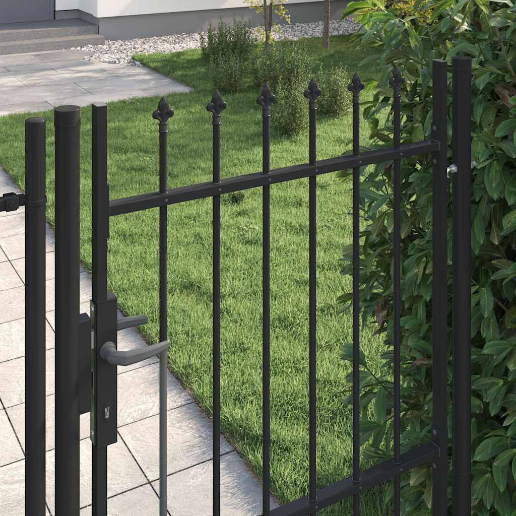 Vrata za ogradu BOXTEL jedna vrata s šiljcima na vrhu čelik 1x1,5 m crna