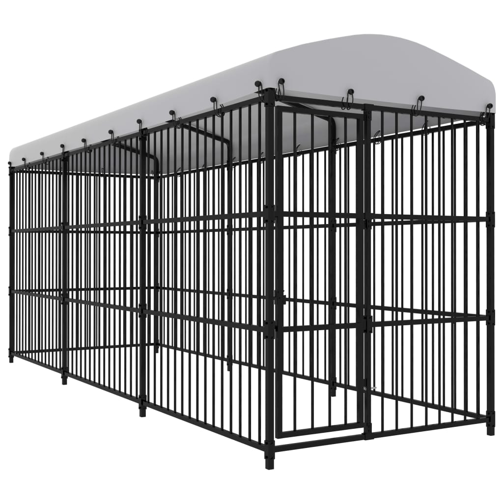 Vanjski kavez za pse s krovom 450 x 150 x 210 cm