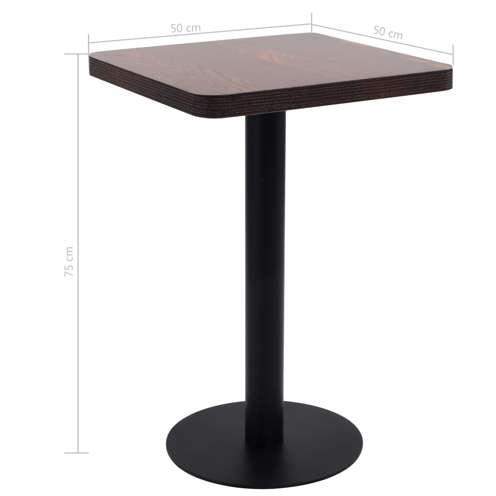 Bistro stol tamnosmeđi 50 x 50 cm MDF