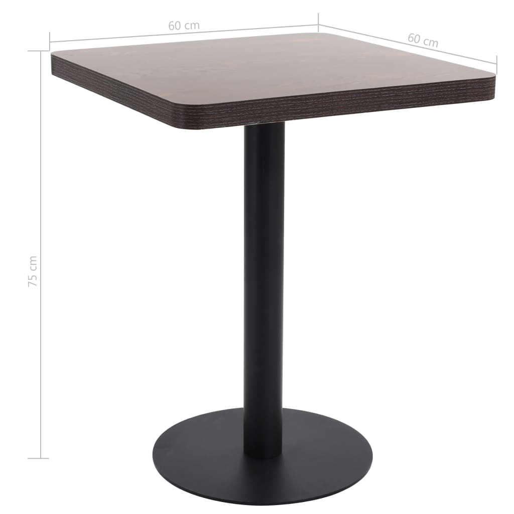 Bistro stol tamnosmeđi 60 x 60 cm MDF
