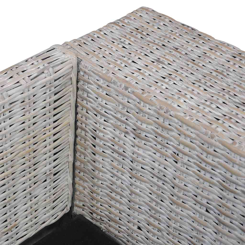 2-dijelni set sofa od prirodnog ratana s jastucima sivi