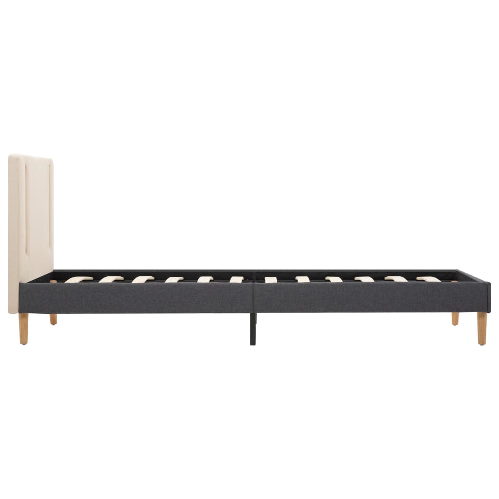 Okvir za krevet od tkanine LED krem i tamnosivi 100 x 200 cm