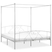 Okvir za krevet s nadstrešnicom bijeli metalni 180 x 200 cm