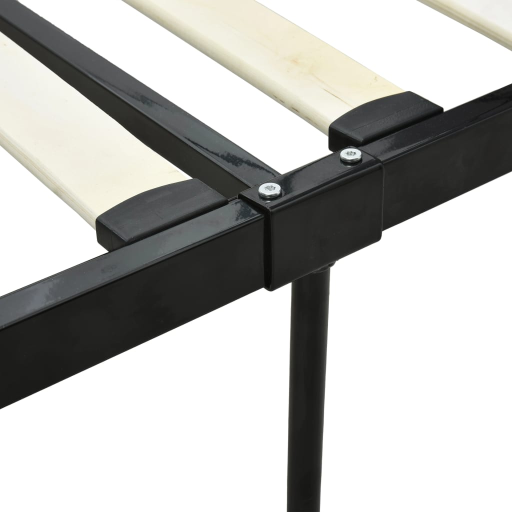 Okvir za krevet s nadstrešnicom crni metalni 140 x 200 cm