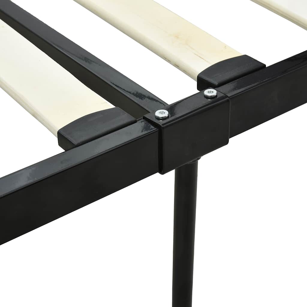 Okvir za krevet s nadstrešnicom crni metalni 160 x 200 cm