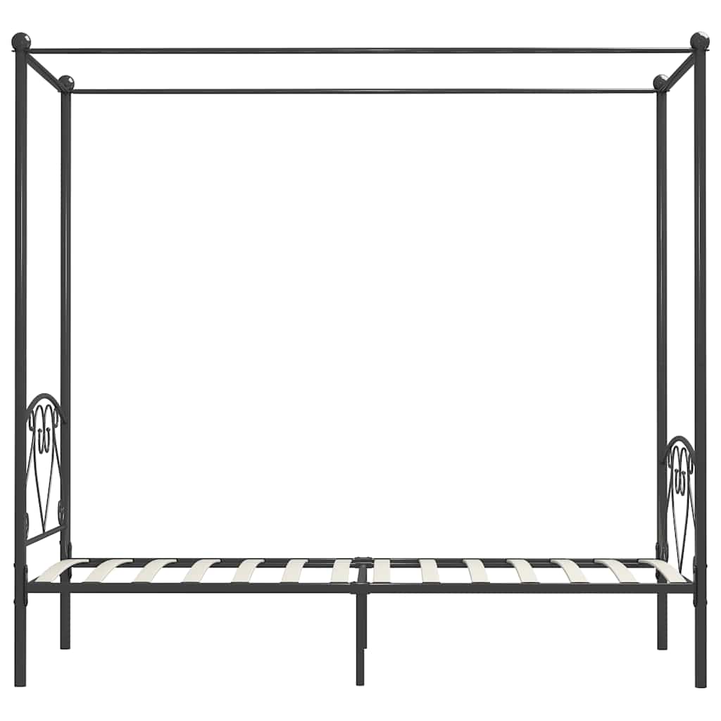 Okvir za krevet s nadstrešnicom sivi metalni 120 x 200 cm