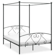 Okvir za krevet s nadstrešnicom sivi metalni 160 x 200 cm