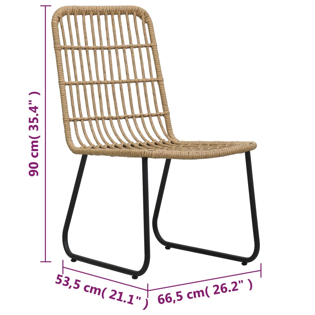 3-dijelni bistro set od poliratana boja hrasta