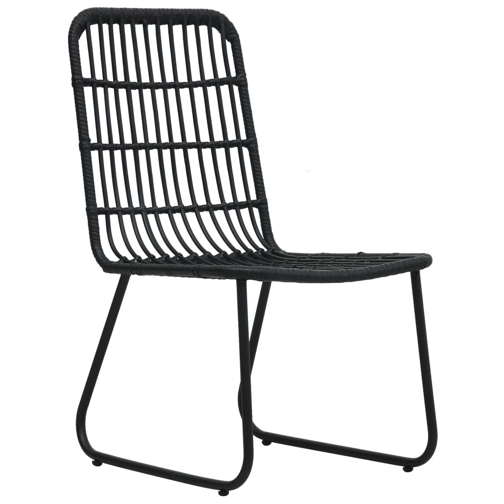 3-dijelni bistro set od poliratana crni