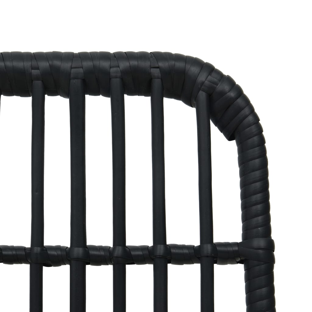 3-dijelni bistro set od poliratana crni