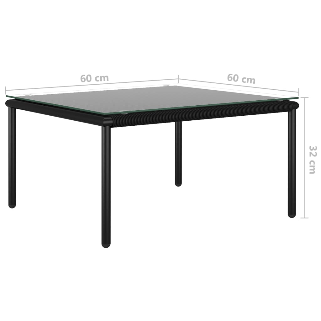 6-dijelna vrtna garnitura s jastucima crna PVC