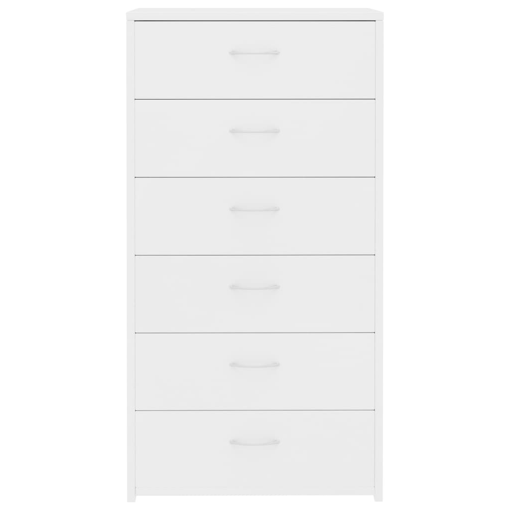 Komoda sa 6 ladica bijela 50 x 34 x 96 cm konstruirano drvo