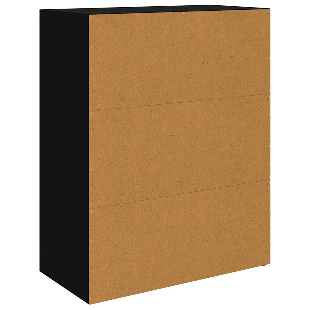 Komoda crna 60 x 30 x 75 cm od konstruiranog drva