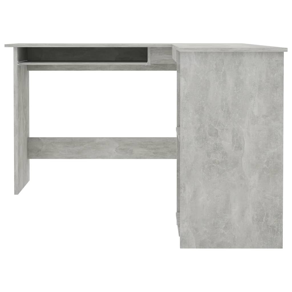 Kutni radni stol boja betona 120x140x75 cm konstruirano drvo