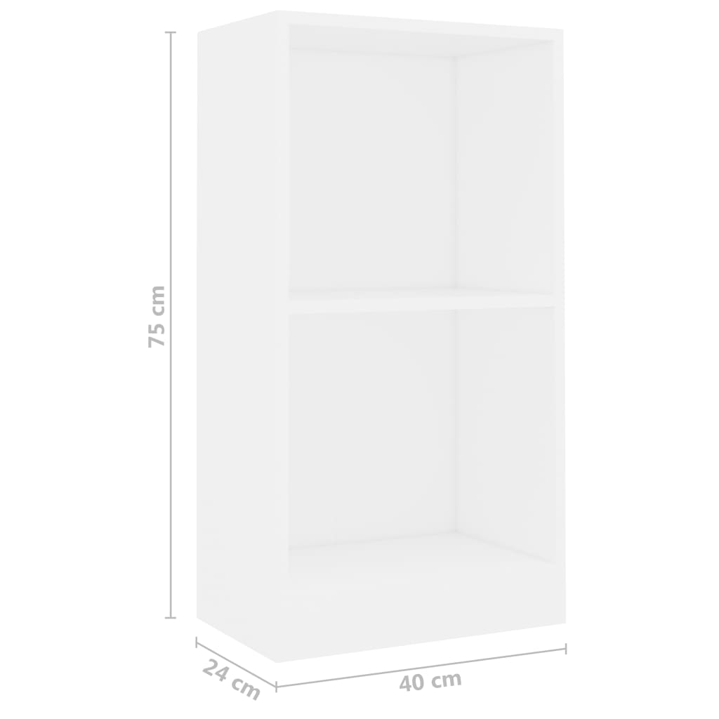 Polica za knjige bijela 40 x 24 x 75 cm od konstruiranog drva