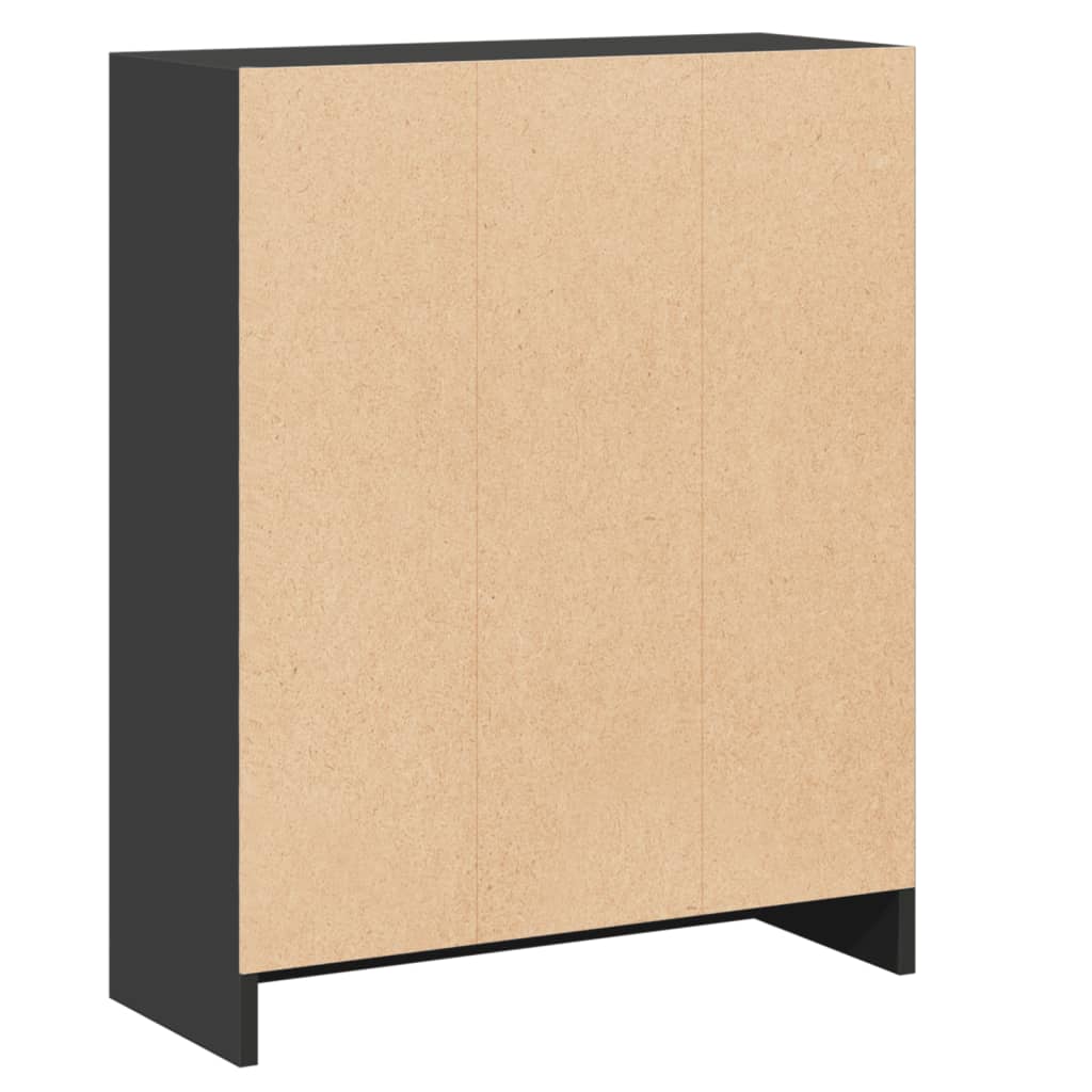 Polica za knjige crna 60 x 24 x 76 cm od konstruiranog drva