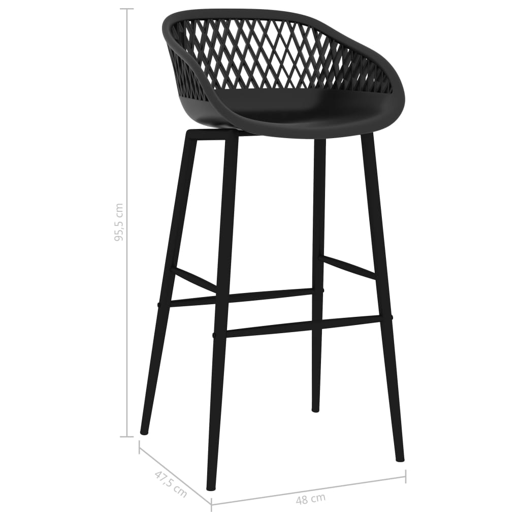 Barske stolice 2 kom crne