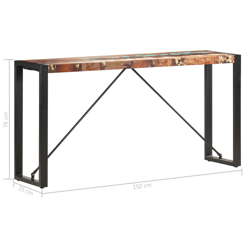Konzolni stol 150 x 35 x 76 cm od masivnog obnovljenog drva