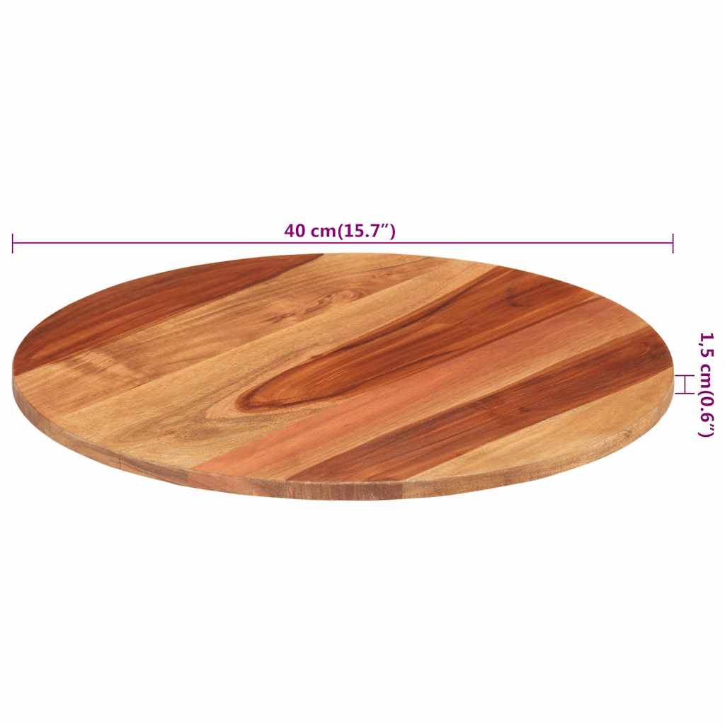 Stolna ploča od masivnog drva bagrema okrugla 15 - 16 mm 40 cm