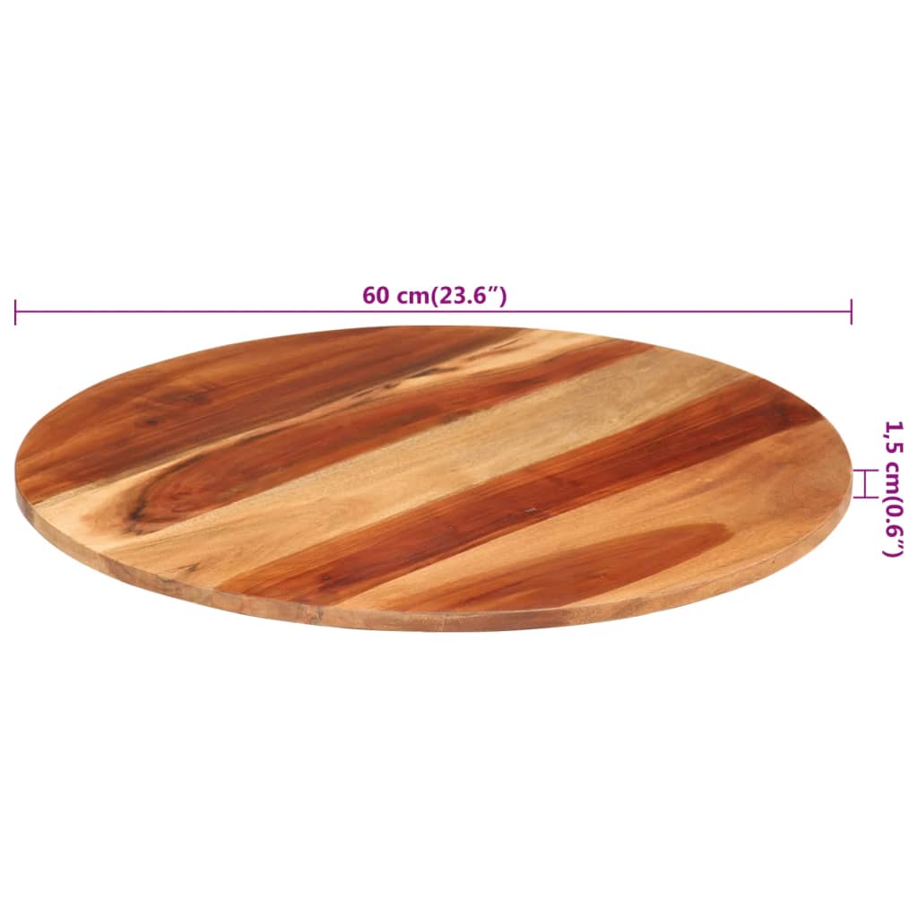 Stolna ploča od masivnog drva bagrema okrugla 15 - 16 mm 60 cm