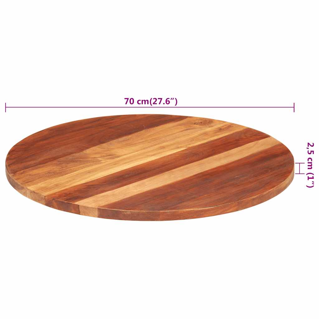 Stolna ploča od masivnog drva bagrema okrugla 25 - 27 mm 70 cm