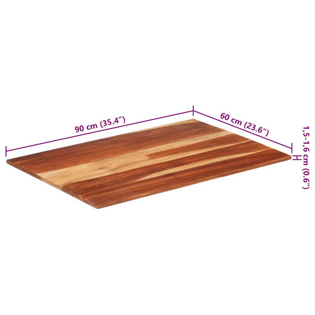 Stolna ploča od masivnog drva bagrema 15 - 16 mm 60 x 90 cm