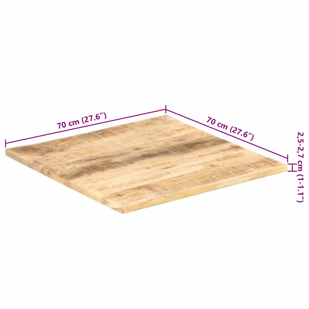 Stolna ploča od masivnog drva manga 25 - 27 mm 70 x 70 cm