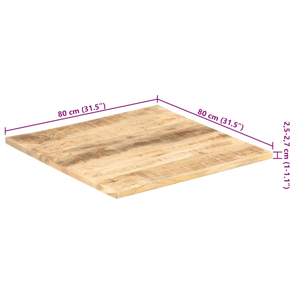 Stolna ploča od masivnog drva manga 25 - 27 mm 80 x 80 cm