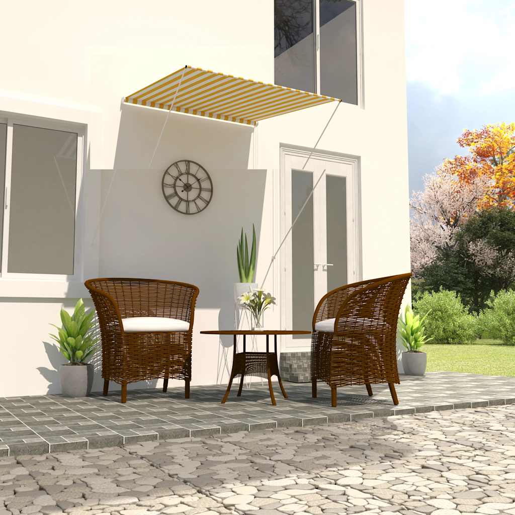 Tenda na uvlačenje 100 x 150 cm žuto-bijela